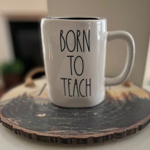 RAE DUNN "Born To Teach" Ceramic Coffee/Tea Mug by Magenta AUTHENTIC